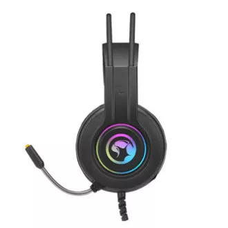 Marvo HG8935 fejhallgató mikrofonnal, vezetékes, fekete, háttérvilágítással, USB-vel