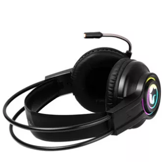 Marvo HG8935 fejhallgató mikrofonnal, vezetékes, fekete, háttérvilágítással, USB-vel