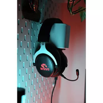 Marvo HG9052 fejhallgató mikrofonnal, vezetékes, fekete, 7.1 (virtuális), piros háttérvilágítás, 7.1 (virtuális) USB típus