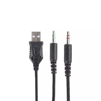 Marvo HG8958 fejhallgató mikrofonnal, vezetékes, fekete, játék, 3,5 mm-es jack   elosztó   USB