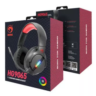 Marvo HG9065 fejhallgató mikrofonnal, vezetékes, fekete, 7.1 (virtuális), játék, játékok