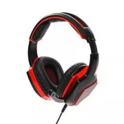 Red Fighter H2 játék headset mikrofonnal, vezetékes, fekete és piros, 2x 3,5 mm-es jack csatlakozóval