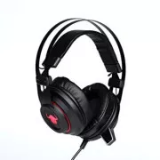 Red Fighter H3 fejhallgató mikrofonnal, vezetékes, fekete és piros, játék, háttérvilágítás, 2x 3,5 mm jack   USB