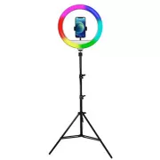 Powerton LIFE RING LIGHT, 13" kerek lámpa, szín és intenzitás beállítás, telefontartó és állvány, ELADÓ