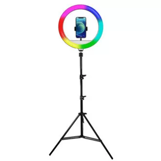 Powerton LIFE RING LIGHT, 13" kerek lámpa, szín és intenzitás beállítás, telefontartó és állvány, ELADÓ