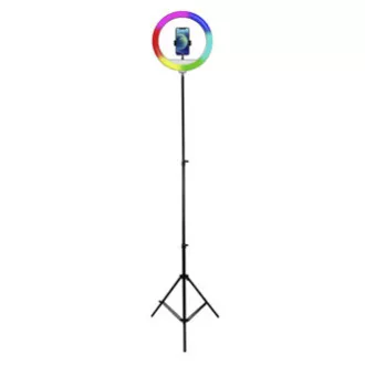 Powerton LIFE RING LIGHT, 13" kerek lámpa, szín és intenzitás beállítás, telefontartó és állvány, ELADÓ