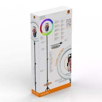 Powerton LIFE RING LIGHT, 13" kerek lámpa, szín és intenzitás beállítás, telefontartó és állvány, ELADÓ