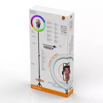 Powerton LIFE RING LIGHT, 13" kerek lámpa, szín és intenzitás beállítás, telefontartó és állvány, ELADÓ