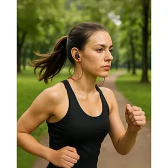 Powerton LIFE ARIVO vezeték nélküli bluetooth fejhallgató, fekete és piros színben