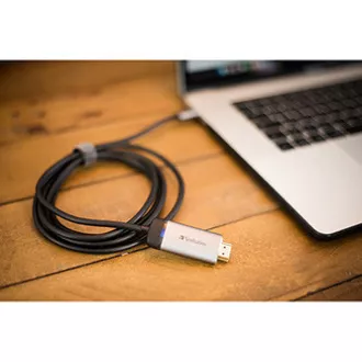 USB (3.1) hub 1 portos, 49144, szürke, kábel hossza 1,5 m, Verbatim, USB C HDMI adapterhez