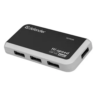 USB (2.0) hub 4 portos, Quadro Infix, fekete-szürke, Defender, LED-es kijelző, kompakt. USB (2.0) hub 4 portos, Quadro Infix, fekete-szürke, Defender, LED-es kijelző, kompakt.