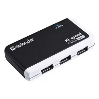 USB (2.0) hub 4 portos, Quadro Infix, fekete-szürke, Defender, LED-es kijelző, kompakt. USB (2.0) hub 4 portos, Quadro Infix, fekete-szürke, Defender, LED-es kijelző, kompakt.