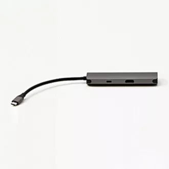 USB 3.1 Type-C dokkolóállomás szürke, teljesen új, HDMI, RJ45, microSD, USB C (PD), 2x USB3.0