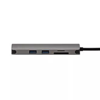 USB 3.1 Type-C dokkolóállomás szürke, teljesen új, HDMI, RJ45, microSD, USB C (PD), 2x USB3.0