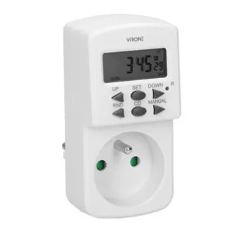 Aljzat elektronikus időzítővel Mini 230V, 50Hz, max. 1800W, fehér, Virone, időzítő, 10 program, 2P Z Aljzat elektronikus időzítővel Mini 230V, 50Hz, max. 1800W, fehér, Virone, időzítő, 10 program, 2P Z