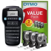 Dymo öntapadós címkenyomtató, LabelManager 160, PROMO 3x szalag D1 12mm x 7m