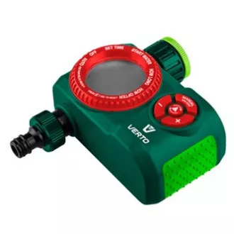 Verto elektronikus időkapcsoló 4 funkcióval, maximális kikapcsolási idő 360 perc, 1/2" és 3/4", zöld, 15G751