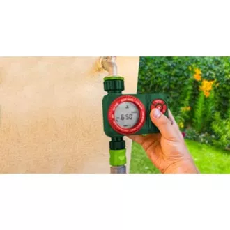Verto elektronikus időkapcsoló 4 funkcióval, maximális kikapcsolási idő 360 perc, 1/2" és 3/4", zöld, 15G751