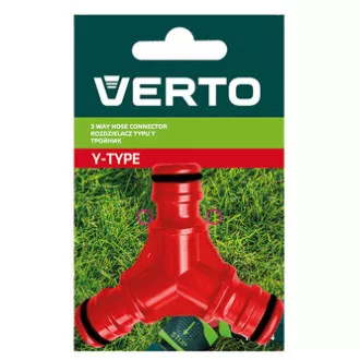 Verto Y-típusú osztó, anyag műanyag, 1/2" és 3/4", piros, 15G744