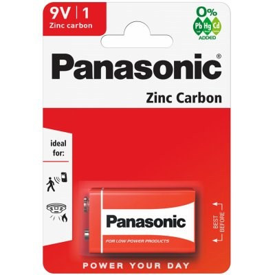 PANASONIC cink-szén akkumulátorok cink-szén 6F22RZ/1BP 9V (1 db)