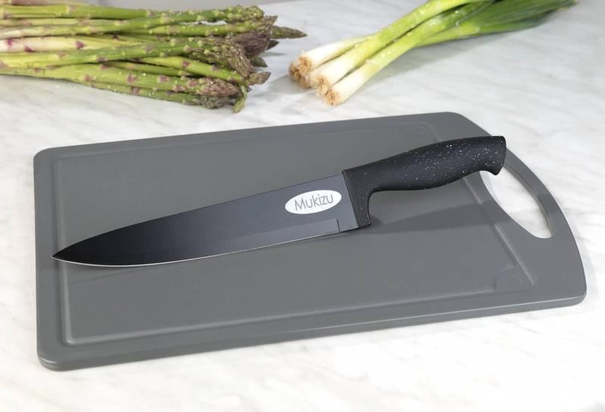 Steuber Vágódeszka késsel Chef fekete 36 x 25 cm