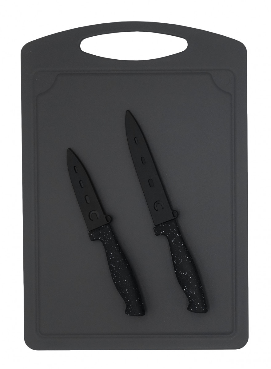 Steuber Szeletelődeszka 36 x 25 cm, késsel zöldséghámozáshoz, fekete színű