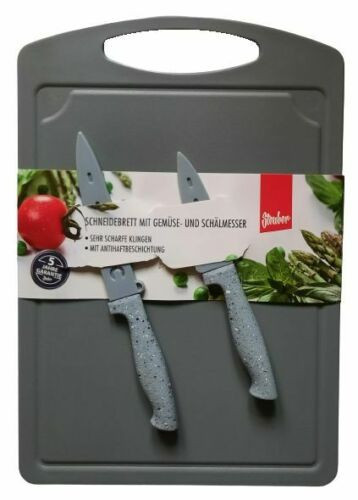 Steuber Szeletelődeszka 36 x 25 cm, késsel zöldséghámozáshoz, szürke