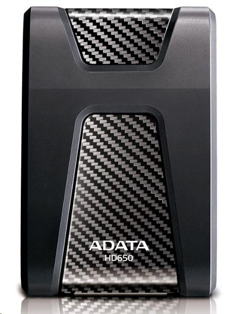 ADATA külső merevlemez 2TB 2, 5" USB 3.1 DashDrive Durable HD650, fekete (gumi, ütésálló)