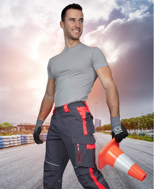 ARDON®NEON nadrág szürke és piros nadrág S | H6436/S