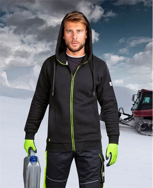ARDON®M003 fekete-sárga kapucnis pulóver | H5949/3XL