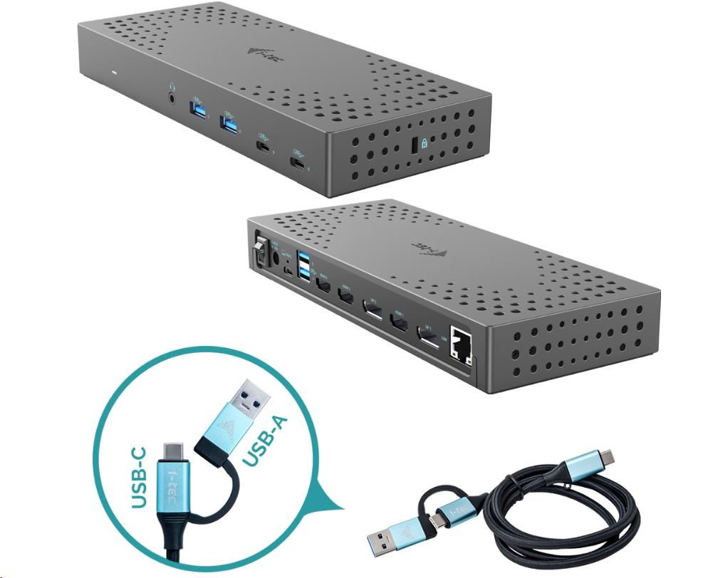 i-tec USB 3.0 / USB-C / Thunderbolt, 3x 4K Docking Station Gen 2 PD 100W