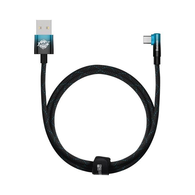 Baseus USB szögkábel - C típus 100W, 1 m, kék