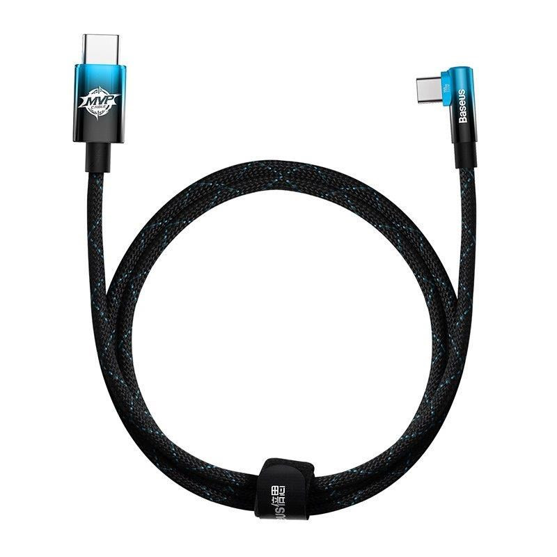 Baseus C típusú szögletes kábel - C típusú 100W, 1m, kék
