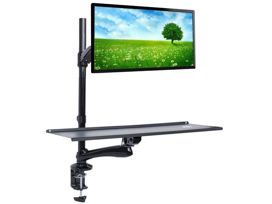 Asztali monitor tartó billentyűzet polccal Fiber Mounts M68C1