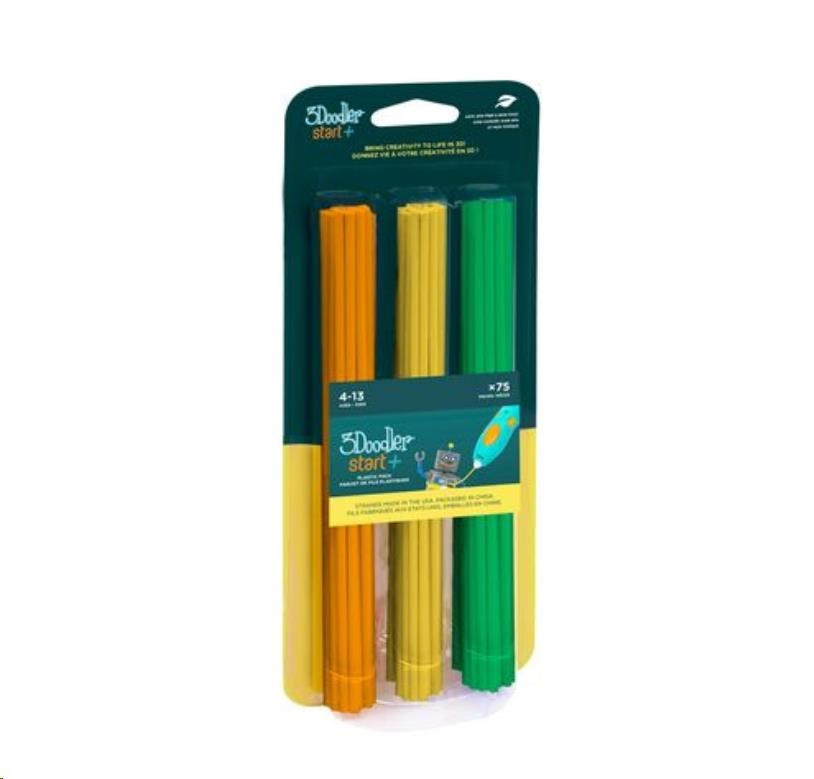 3Doodler ECO-PCL utántöltő 3D tollhoz Start 75db - narancs, sárga, zöld