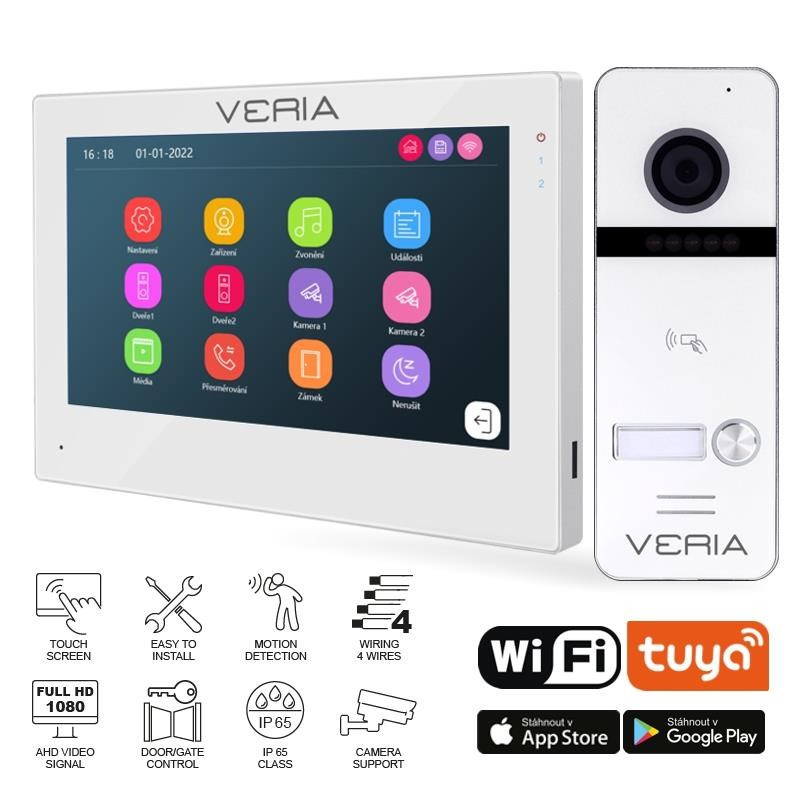 SET VERIA 3001-W (Wi-Fi) fehér színű videotelefon VERIA 301 bemeneti állomás