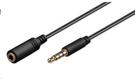 PREMIUMCORD kábel Jack 3, 5mm 4 pin M/F 1m az Apple iPhone, iPad, iPod számára