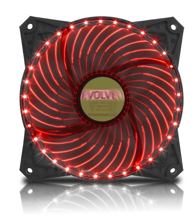 EVOLVEO 12L2RD ventilátor 120mm, 33 LED, piros, 3pin
