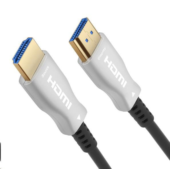 PREMIUMCORD HDMI száloptikai kábel High Speed Ether. 4K@60Hz, 20m, M/M, aranyozott csatlakozókkal