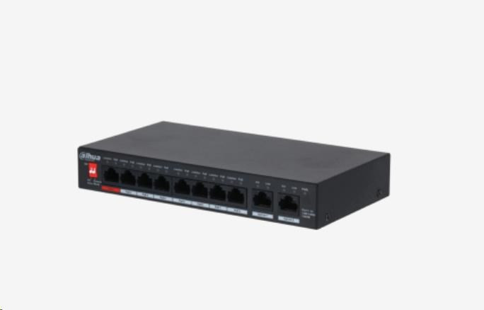 Dahua PFS3010-8GT-96-V2, 10 portos Gigabit felügyelet nélküli asztali kapcsoló 8 portos PoE-vel