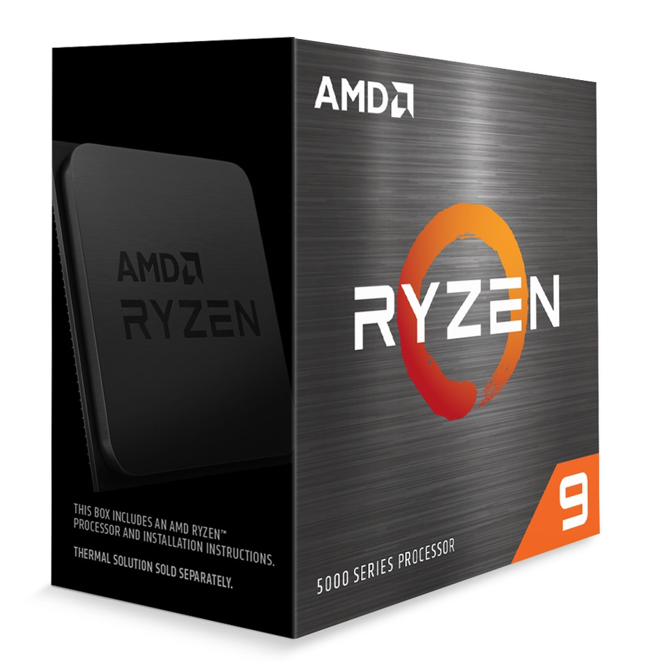 AMD processzor Ryzen 9 5900X AM4 Box (12 mag, 24 szál, 3,7GHz / 4,8GHz, 64MB gyorsítótár, 105W), hűtőborda nélkül