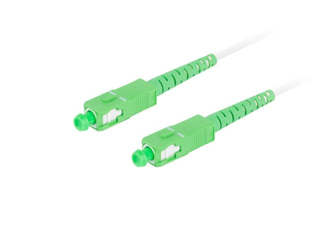 LANBERG optikai patch kábel SM SC/APC-SC/APC simplex 10m LSZH G657B3 átmérő 3mm, fehér színű