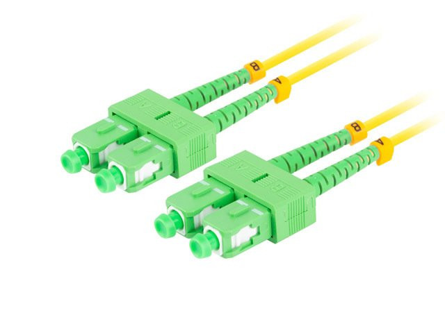 LANBERG optikai patch kábel SM SC/APC-SC-SC/APC duplex 1m LSZH G657A1 3mm átmérőjű, sárga színben