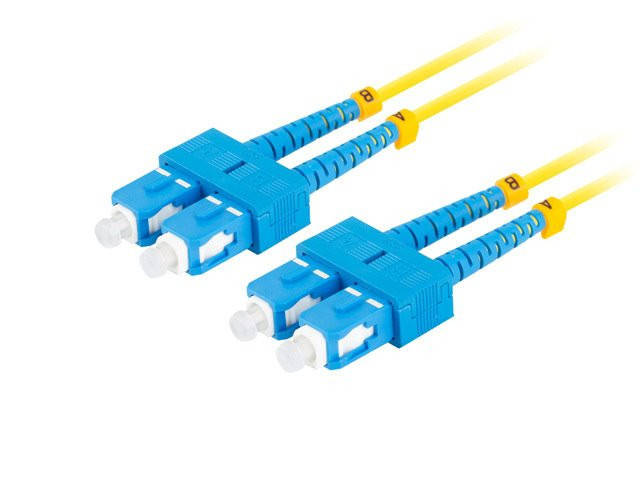 LANBERG optikai patch kábel SM SC/UPC-SC/UPC duplex 10m LSZH G657A1 átmérő 3mm, sárga színű