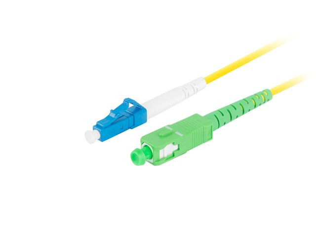 LANBERG optikai patch kábel SM LC/UPC-SC/APC simplex 5m LSZH G657A1 átmérő 3mm, sárga színű