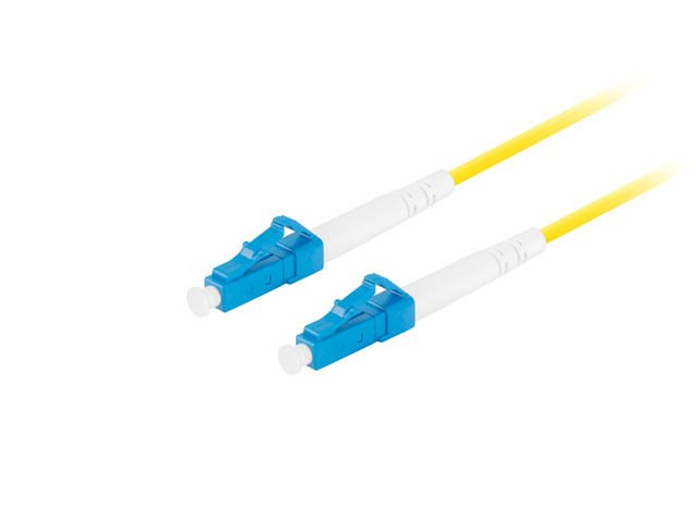 LANBERG optikai patch kábel SM LC/UPC-LC/UPC simplex 1m LSZH G657A1 átmérő 3mm, sárga színű