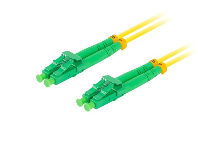 LANBERG optikai patch kábel SM LC/APC-LC-LC/APC duplex 1m LSZH G657A1 átmérő 3mm, sárga színű