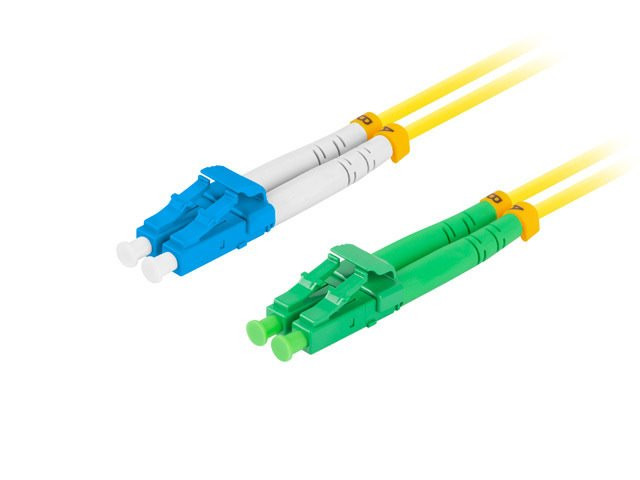 LANBERG optikai patch kábel SM LC/APC-LC/UPC duplex 2m LSZH G657A1 átmérő 3mm, sárga színű