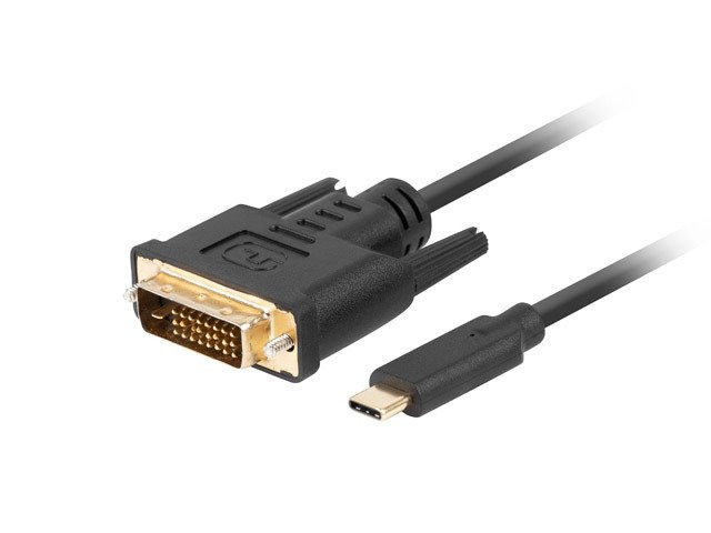 Lanberg USB-C(M)->DVI-D(24 1)(M)(M) kábel 0,5m fekete