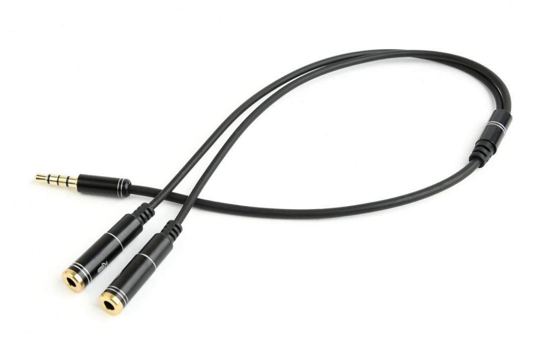 GEMBIRD 3,5 mm-es jack audio mikrofon reduktor, 20 cm, 2xF/M, 4pin